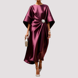 Kay - Elegantes Wickel-Midikleid – Rot