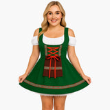 Dirndl kleid mit Spitzendetails für Damen - Oktoberfest 2025 – Grün