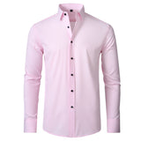 Benjamin | Classic Slim Fit Stretchable Langarm Business Hemd – Rosa