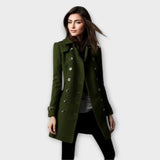 Linda - Doppelreihiger Trenchcoat – Grün