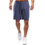 Sommerliche Freizeitherren-Shorts mit Kordelzug und Seitentaschen – Blau