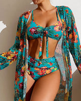 Isabella | Bikini mit Blumenrock – Blau