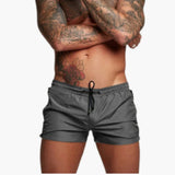 Herren Badeshorts mit Kordelzug und Seitentaschen mit Reißverschluss – Dunkelgrau