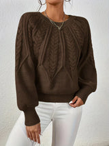 SAVINA – Strickweste mit floralem Muster – Dunkelbraun