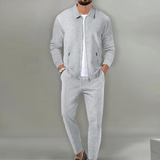 Luca | Herren Trainingsanzug Set Jacke und Hose Waffelstruktur – Grau