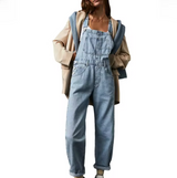 Shaira – Lockerer Jeans-Overall – Hellblau