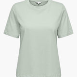 Damen T-Shirt mit Rundhalsausschnitt und kurzen Ärmeln – Grüne Lilie