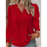 Jackalyn - Elegante Damenbluse aus Spitze – Rot