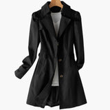 Kapuzen trenchcoat für Damen – Schwarz
