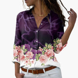 Sommer Top für Damen mit Blumenprint - Lässig & Modern – Lila