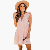 Sommerkleid Damen - Freizeitkleid mit praktischen Taschen – Rosa