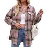 Harper – Kariertes Langarmhemd – Rosa