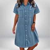 Wioletta – Weiches Sommerkleid aus Denim – Hellblau