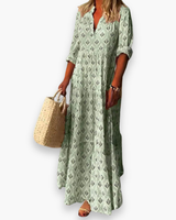 Damen Elegantes Maxi Kleid | Boho Abendkleid – Grün