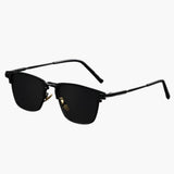 Damen Sonnenbrille mit eckiger Titanfassung und Polarisierung – Schwarz