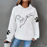 Damen Pullover | Kapuzenpullover mit Aufdruck – Weiß