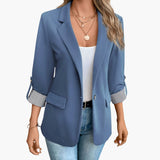 Business Long Blazer für Damen – Hellblau