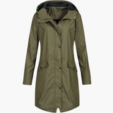 Kapuzierter Parka mit Taschen für Damen – Grün