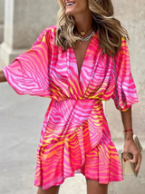 Sivra – Wunderschönes Boho-Wickelkleid – Rosa