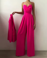 Zorya – Eleganter Ärmelloser Jumpsuit mit weitem Bein – Rosa