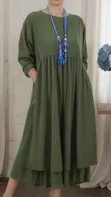 Loralya – Stilvolles, lässiges Maxikleid – Grün