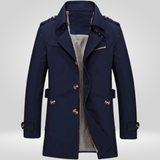 Herren Trenchcoat | Klassische Länge mit strukturierter Schnittführung – Blau