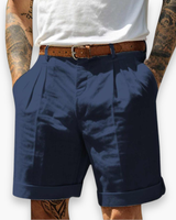 Herren Klassisch Gefaltete Shorts | Komfortabel – Blau