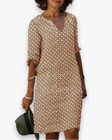 Damen Elegantes Lockere Kleid | Sommer – Braun