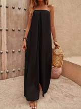 Seraphiel – Stylischer trägerloser Jumpsuit – Schwarz