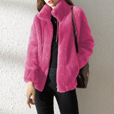 Damen Winterjacke mit Reißverschluss – Rosa