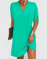 Rachel | V-Neck Casual Dress – Türkis