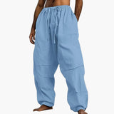 Herren Sommerhose mit weitem Bein und Kordelzug – Hellblau