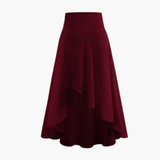 Plisseerock Damen - Eleganter Midirock mit Falten-Design – Burgundisch