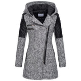 Eleganter und bequemer damen-wintermantel – Hellgrau