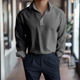 Tristan | Langarm-Polo für Herren – Grau