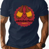 Bedrucktes T-Shirt für Herren - Oktoberfest 2025 – Marineblau