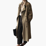 Damen Trenchcoat mit Reverskragen und Doppelknöpfen – Khaki