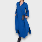 Samira – Maxikleid mit V-Ausschnitt – Blau