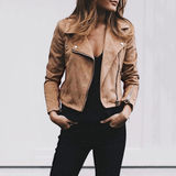 Bikerjacke Damen Kurz | für Frühling und Herbst – Khaki