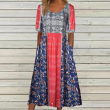 Jenna | Rundhals Boho-Kleid – Multicolor3