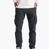 Herren Sommer Cargohose mit Taschen und verstellbarem Bund – Dunkelgrau