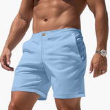 Herren Sommer Shorts mit Seitentaschen und Umschlagsäumen – Blau