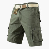Cargoshorts mit Gürtel und Taschen - für Herren im Freizeitstil – Grün