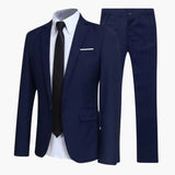 2-teiliges Anzug Set - Slim Fit Herrenanzug für Business Look – Marineblau