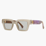 Damen Sonnenbrille mit eckigem Rahmen und UV400 Schutz – Champagnergrau