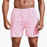 Badeshorts - Herren gestreift & schnelltrocknend Sommer – Rosa