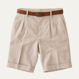 Oliver | Aufgeschlagener Saum Knielang Chinoshorts – Beige