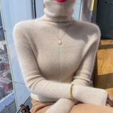 Athena – Rollkragenpullover aus Wolle und Kaschmir – Beige