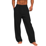 Herren Freizeit-Hose mit Kordelzugbund und Seitentaschen – Schwarz