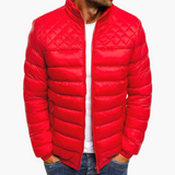 Elegante Steppjacke - Herren Winterjacke mit Reißverschluss – Rot